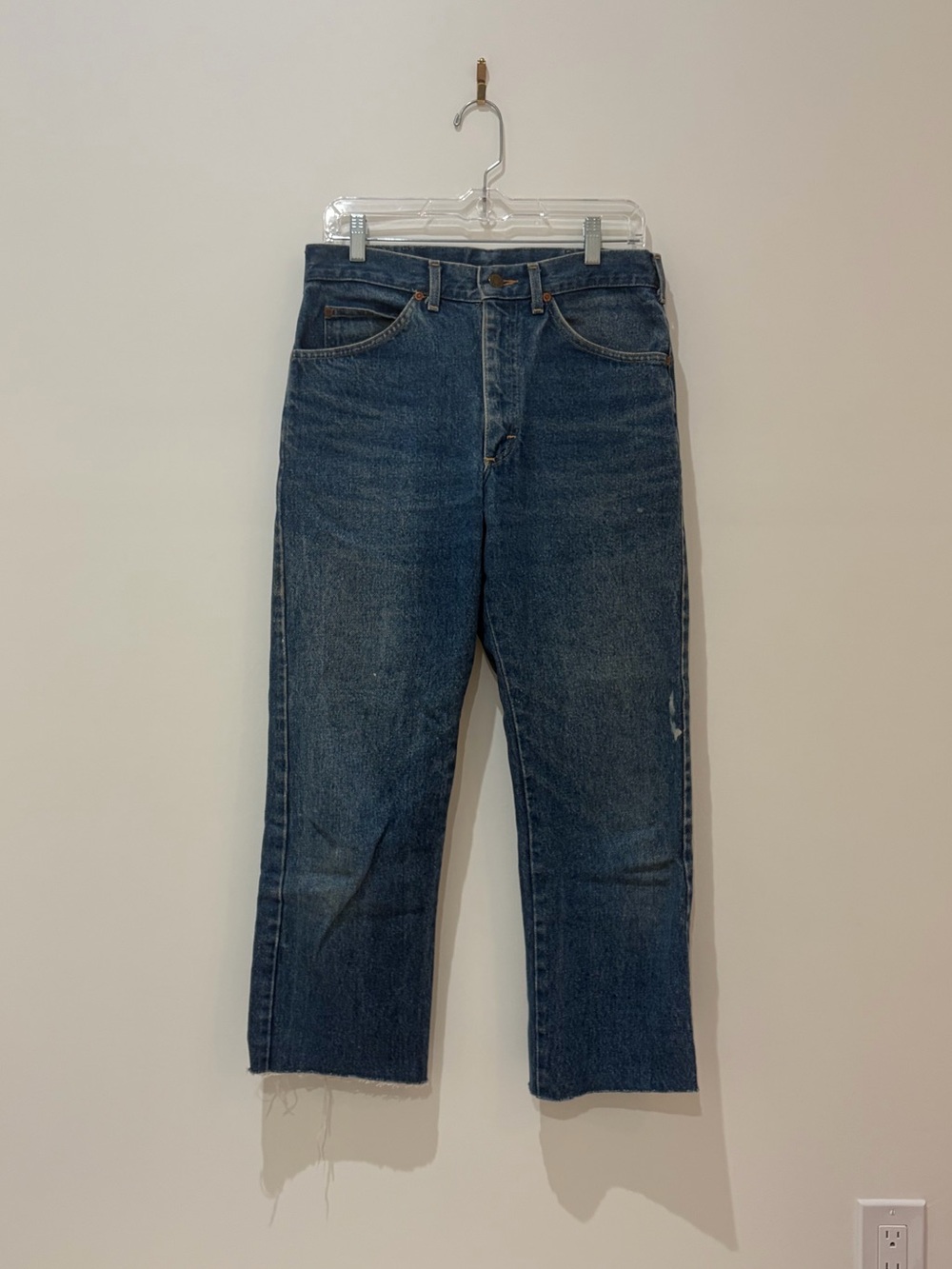 Vintage Lee Women's Cropped Medium Wash Jeans
